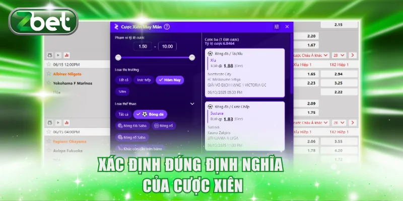 Xác định đúng định nghĩa của cược xiên